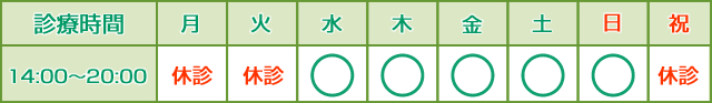診療時間のご案内